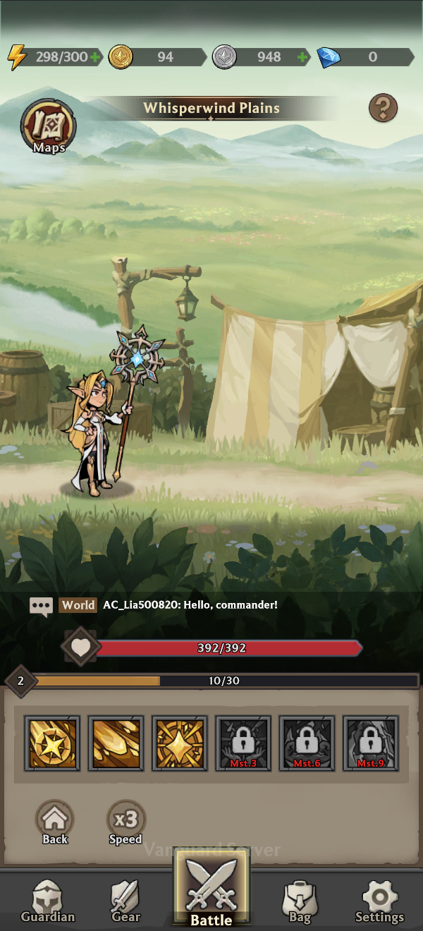 The main battle interface during automatic combat